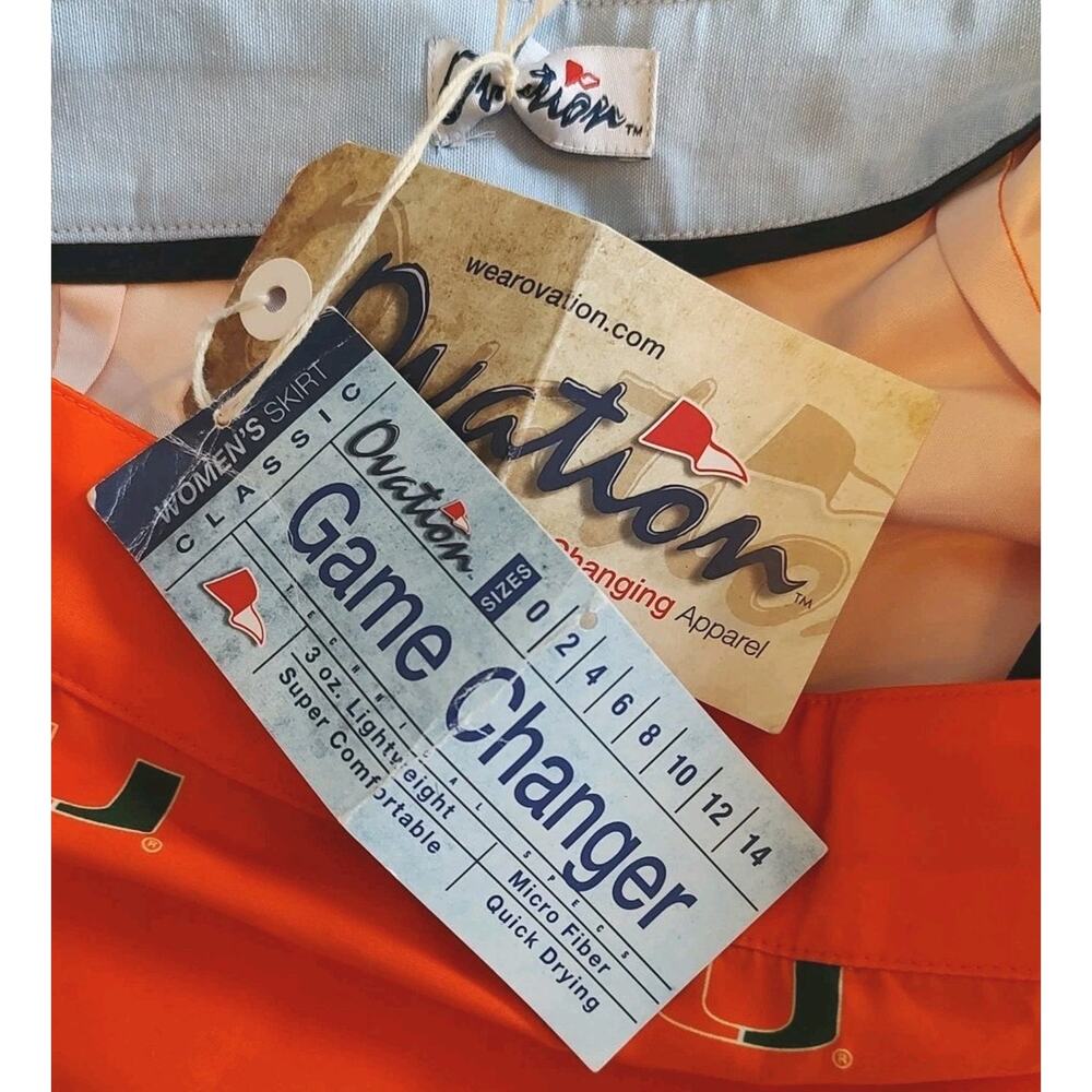 Women's University of MIAMI HURRICANES Orange Skirt - Size 2 - Picture 5 of 6
